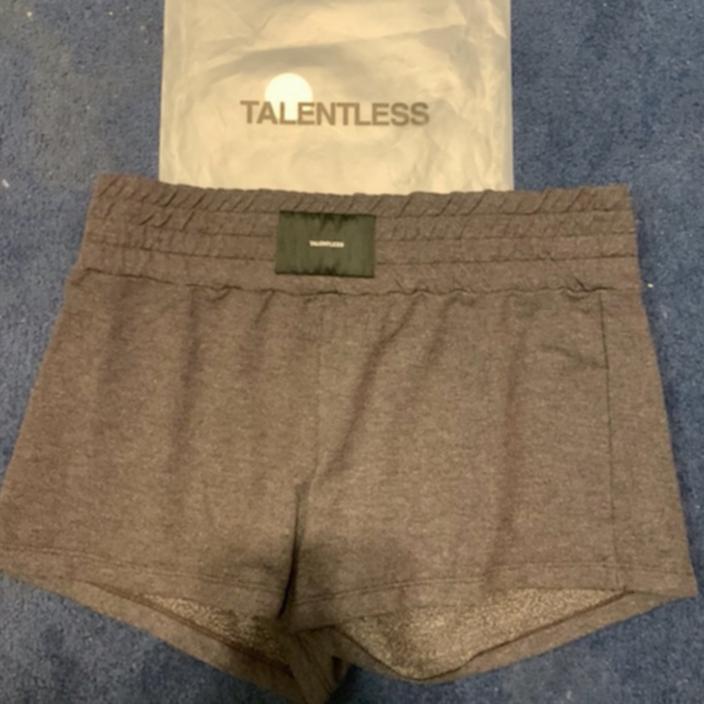 TALENTLESS GREY WOMENS PREMIUM BOXING SHORTS NWT